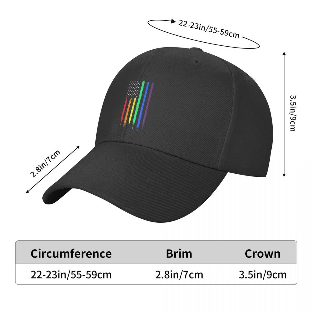 Rainbow American Flag Gay Pride Baseball Cap Sports Unisex Women's Adjustable LGBT Lesbian Dad Hat Summer Hats Snapback Caps