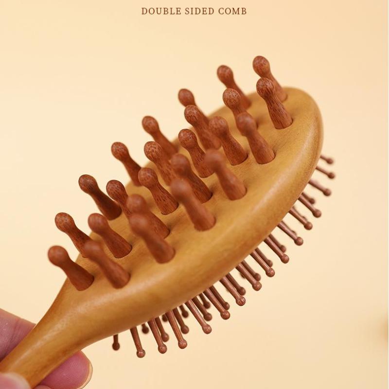 Расческа с воздушной подушкой, Массажная расческа для терапии кожи головы, Уход за кожей головы, Натуральная деревянная расческа гарапа, Двусторонняя скребковая расческа для тела, Массажер для красоты