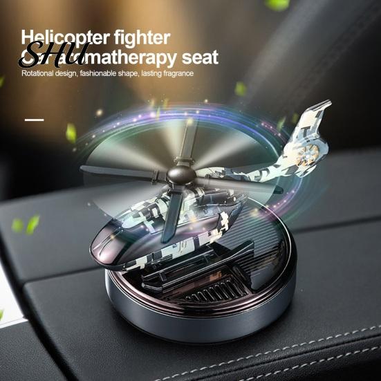 Car Perfume 1 Set Air Freshener Solar Rotating Solid Aromatherapy Helicopter Shape Fragrance Diffuser Ornament Automotive Decoration