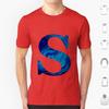 Lettre S Marble Blue T Shirt Big Size 100% Cotton S Funny Cute Meme Trendy Quote Trending Pink Flowers Aesthetic College Quotes