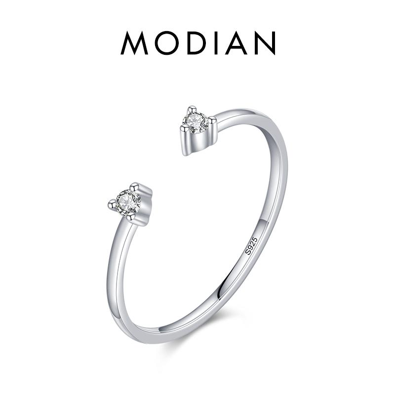 MODIAN Кольца на палец из стерлингового серебра 925 пробы с муассанитом цвета D, модное регулируемое кольцо для женщин, свадебные ювелирные украшения