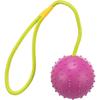 Dog Toys - Trixie - Set of 3 - Ball On Rope - Natural Rubber - Red