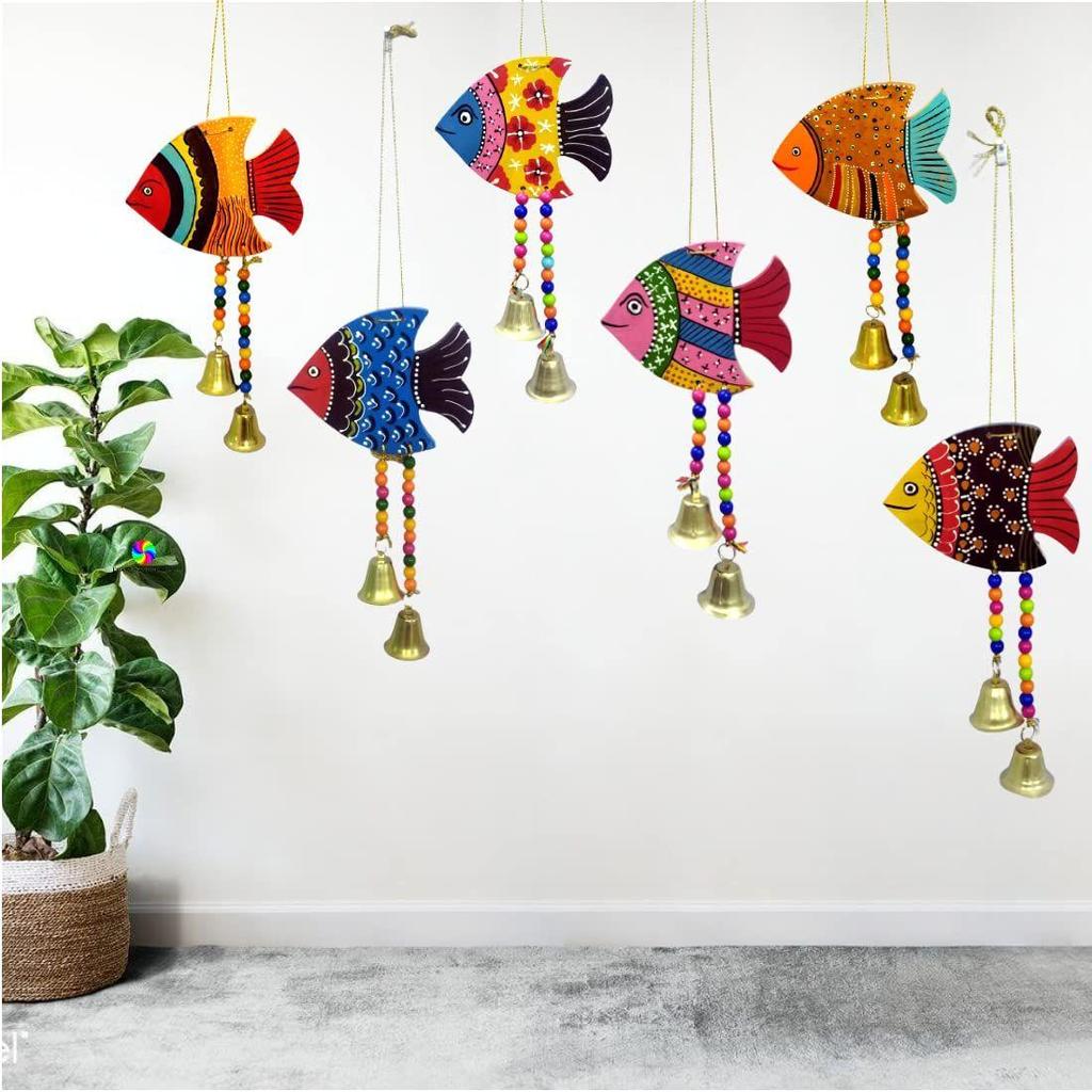 Hanging Fish Main Door Latkan Toran for Pooja Garden Decorative Wall Hanging Balcony Decoration Hanging Items for Living Room