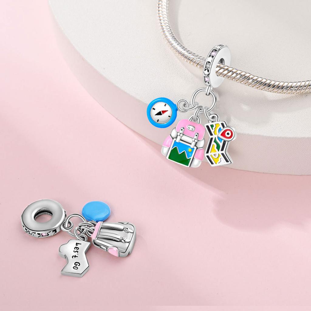 2026 Three-piece Series Flamingo Little Prince Charm Pendant Beads Jewelry Bracelet Accessories Female 925 Silver