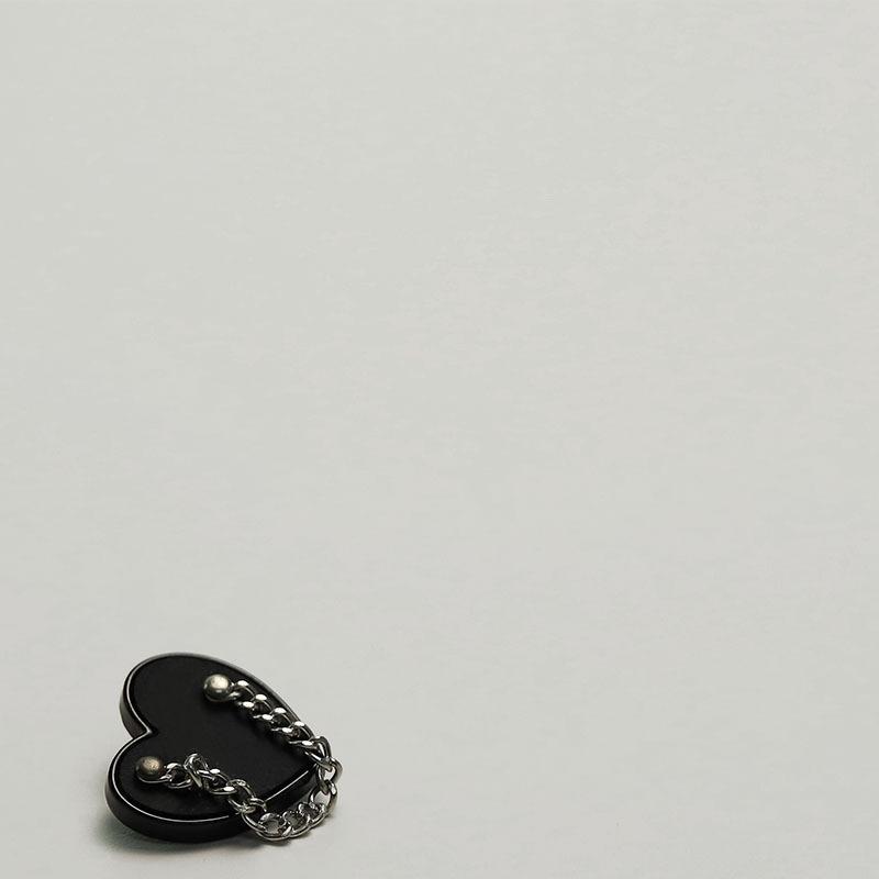 5Pcs Xiaoxiang Celebrity Chain Love Button Black Metal Button Suit Jacket Leather Coat Decorative Button