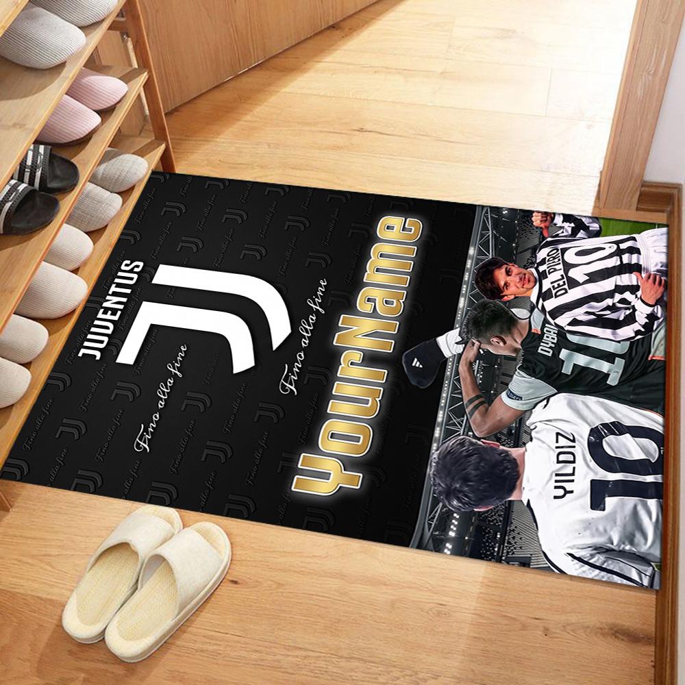 Juventus Customized Name Floor Rug Office Rug Design for Kitchen Balcony Entryway Living Rooms Anti-slip Rug Decorate Offices