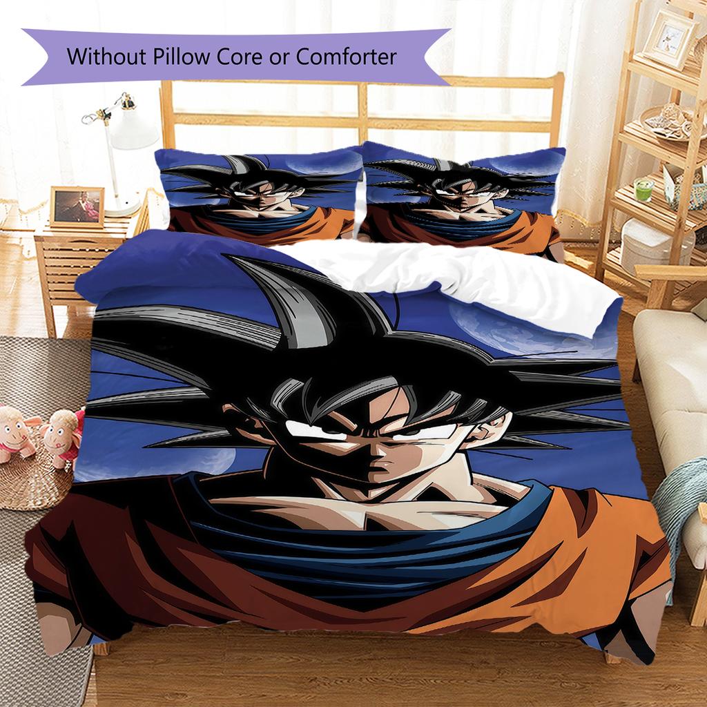 Постельное белье с рисунком DRAGON BALL, Комплект с одеялом, Пододеяльник, Наволочка, Домашний подарок на день рождения (1 пододеяльник + 2 наволочки, без наполнителя)