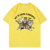 Off To Cause A Kerfuffle Funny Meme TShirt Frog Raccoon Goose Riding Cat Graphic T Shirts Unisex Unisex Fashion Cartoon TShirts