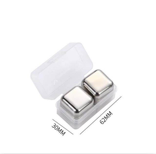 304 Stainless Steel Quick-Frozen Ice Block Ice Granules Boxed Recyclable Metal Ice Ball Silver