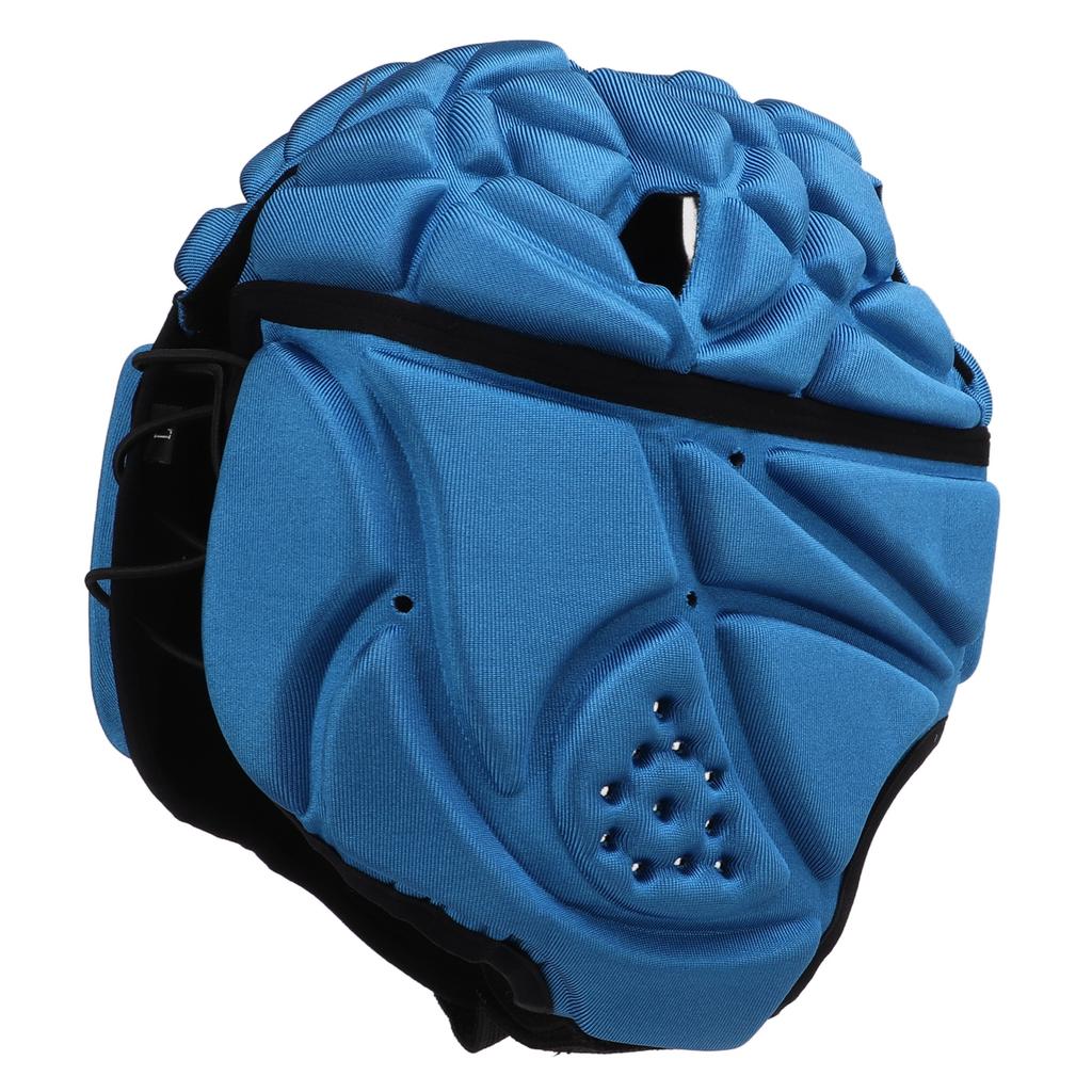 Футбольный шлем EVA с защитой от ударов и бархатной подкладкой, регулируемый тросовый футбольный шлем для взрослых, синий