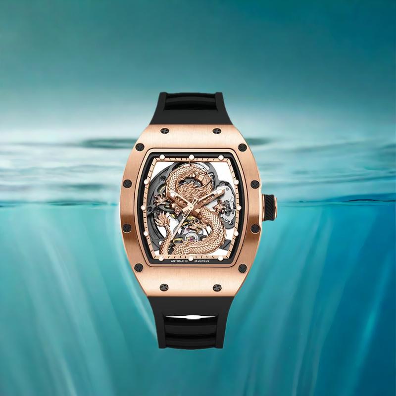 Dragon Casual Watch Elegant Automatic Mechanical Timepiece Coated Crystal Dial Matador Cyberpunk Stainless Collector's Edition