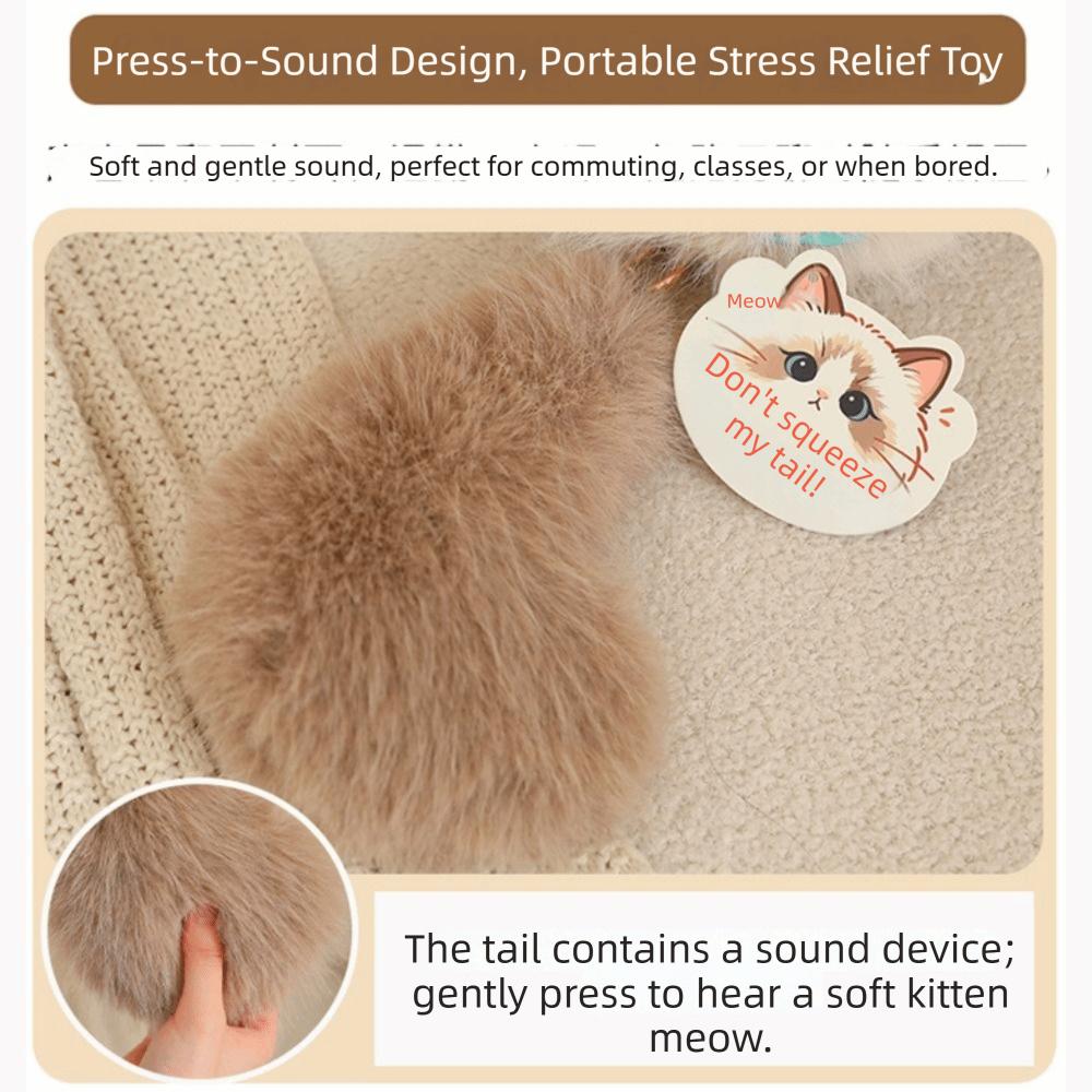 Long Tail Cat Plush Keychain Cute Stuffed Animal Doll Kawaii Ragdoll Cat Stuffed Keychain Gift