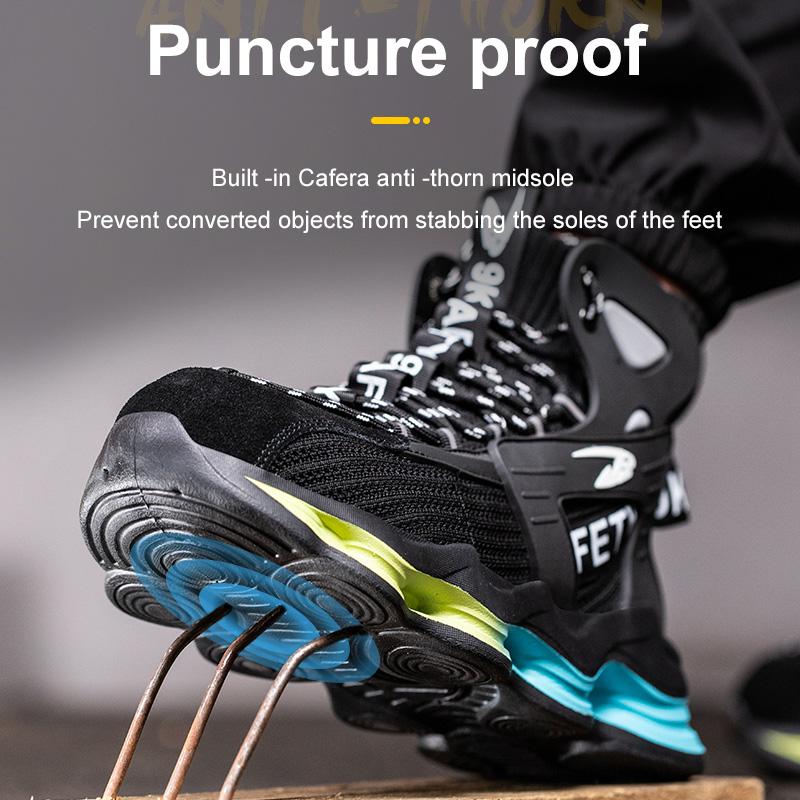 Модные рабочие кроссовки мужские со стальным носком защитные ботинки дышащие высокие рабочие защитные ботинки мужские с защитой от проколов строительство безопасность