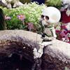 Funny Small Skeleton Fishing Sitter Resin Statues Ornaments for Home Garden Decor