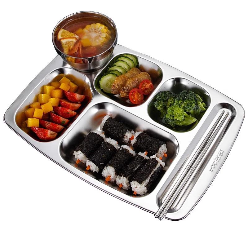 Поднос для еды AVADEN из нержавеющей стали 304 с отделениями