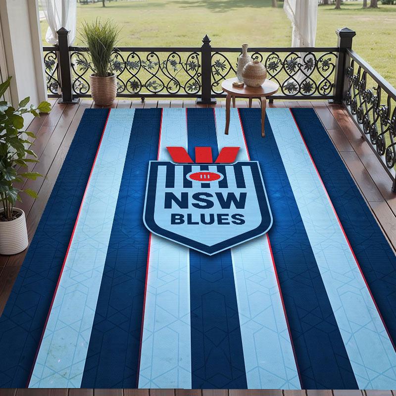 Soft Floor Carpet NSW Blues Pattern Area Rug Decorative Mat For Home Room Decoration