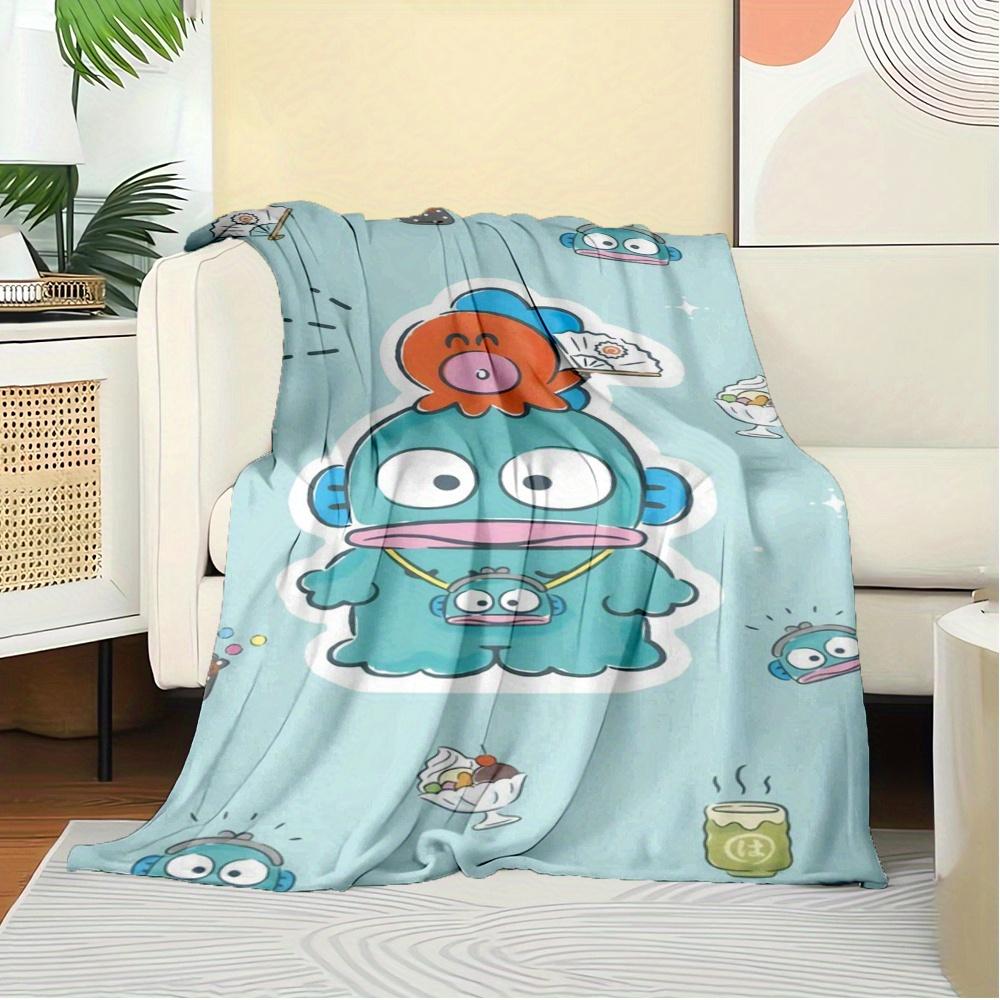 1pc Flannel Cute Creatures, Sanrio, Fantasy CharactersThrow Blanket, Cartoon Truck Pattern Printed Blanket, Warm Cozy Soft Blanket For Couch