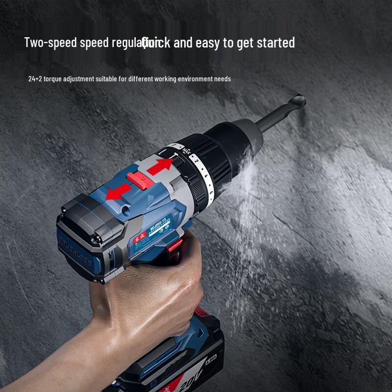 Бесщеточная аккумуляторная ударная дрель Dongcheng 20V (вилка CN) (адаптер в комплекте)