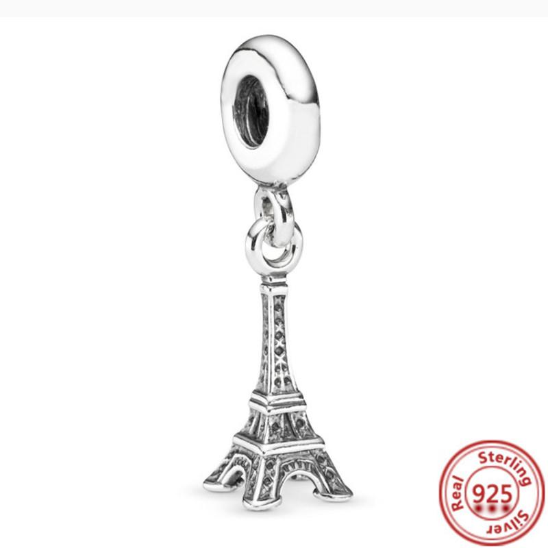 Подходит для оригинального браслета Pantaro Женский DIY Циркон Подарок Новый Аутентичный 925 медь Сердце Корона Эйфелева башня Любовь Ключ Подвеска Шарм Бусины