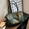 High Capacity Shoulder Bags for Women Solid Color Simple PU Leather Shopping Travel Tote Bag Female Lightweight Handbags