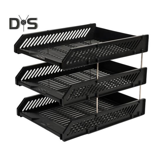 3 Tier Stackable Letter Tray Desk Paper Organizer Plastic File Document Storage Rack for Home Office School