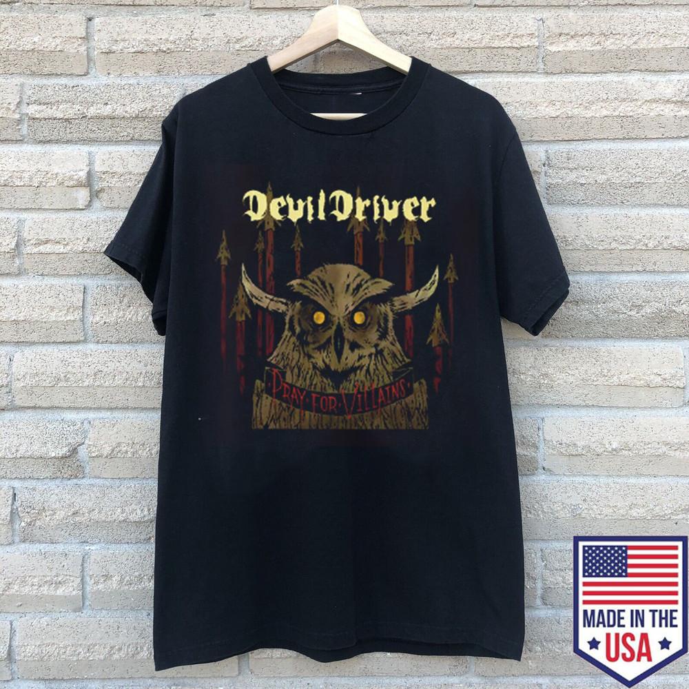 Devildriver Pray For Villains Унисекс Футболка Полный Размер S-5XL SO708 Унисекс Футболка