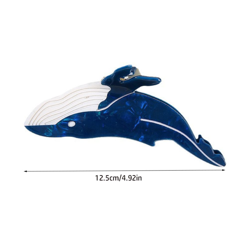 Cartoon Whale Hair Claw Large Size Sea Creature Claw Clips Cute Acetate Hair Clips Women's Use