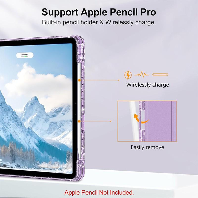 Чехол из блестящей кожи для iPad 12-го поколения 2026 года и прозрачный акриловый чехол для 11-го поколения A16