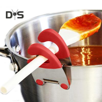 Удобный зажим для сковороды, противоскользящий пресс, практичные полезные зажимы для ложки, держатель для ложки, держатель для половника