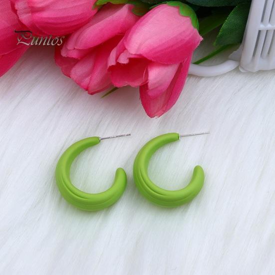 1 пара ярких цветов C-образные серьги-гвоздики, красочные серьги-кольца, легкие серьги с геометрическим кругом, ювелирные изделия, подарок