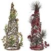 Christmas Tree - DKD Home Decor - Set of 2 - Rattan - 16 X 16 X 41 Cm - Multicolor