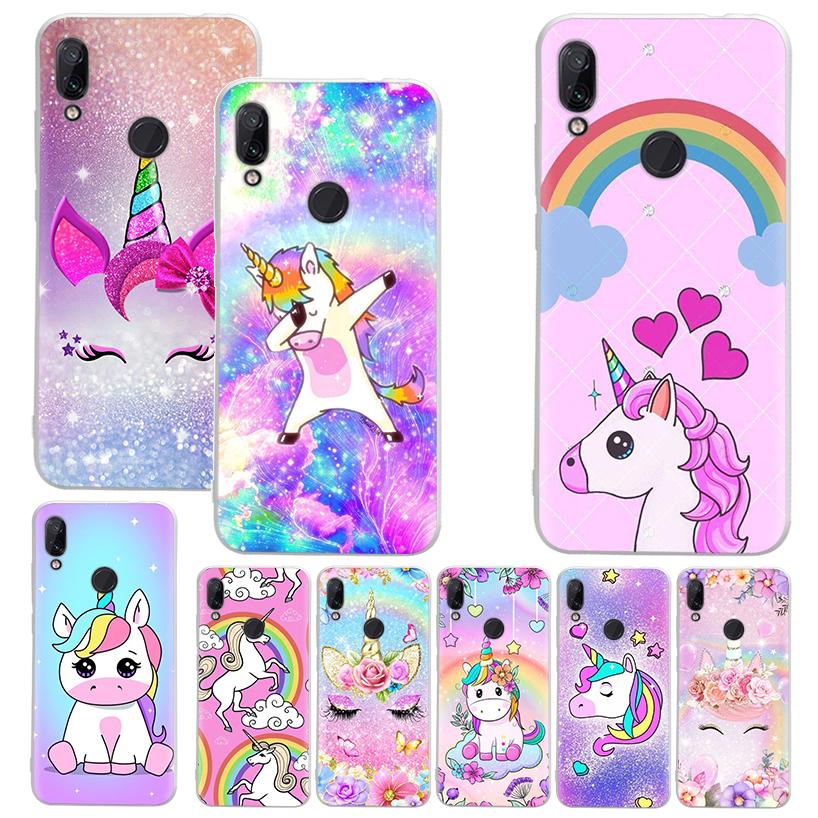 Pink Unicorn Rainbow Phone Case For Xiaomi Redmi 9 9A 9C 9T 10 10A 10C 12 12C 8 8A 7 7A 6 6A S2 K20 K40 Pro Soft Silicone Cover
