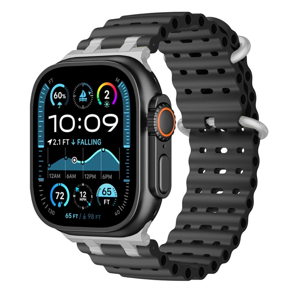 Ocean Silicone Sports Band for Apple Watch Ultra2 49mm Series 10 46mm Soft Loop Strap for Series 9 8 7 6 5 4 SE 45mm 44mm Correa