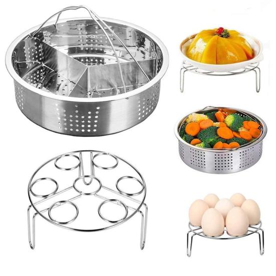 Stainless Steel Egg Steamer Rack Bun Steamed Basket Home Kitchen Cooking Gadget