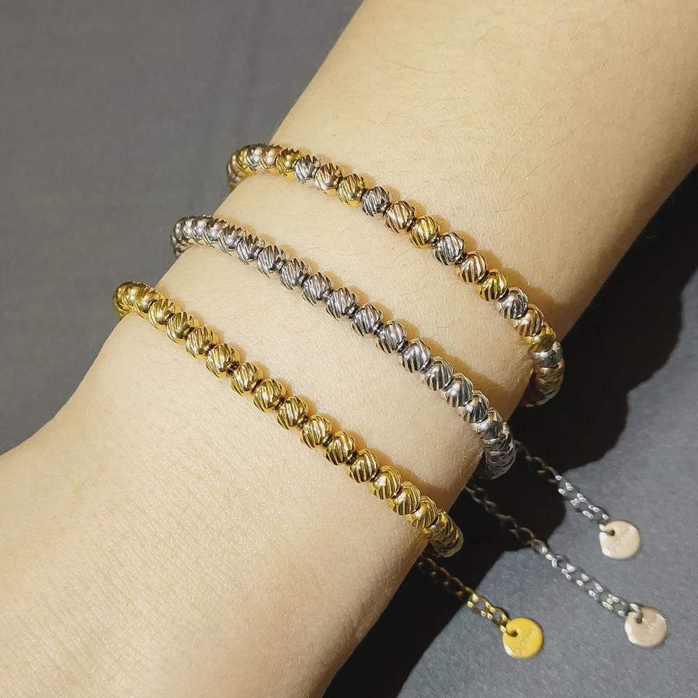 Браслеты из нержавеющей стали с бусинами AMZ: Прочные, устойчивые к выцветанию, высококачественные, моющиеся женские украшения