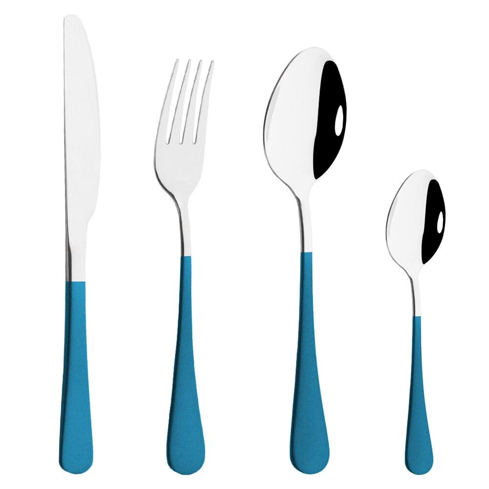 Посуда Западный золотой набор столовых приборов Набор столовой посуды из нержавеющей стали Черное золото Кухонный нож Вилка Набор ложек Столовые приборы Серебро