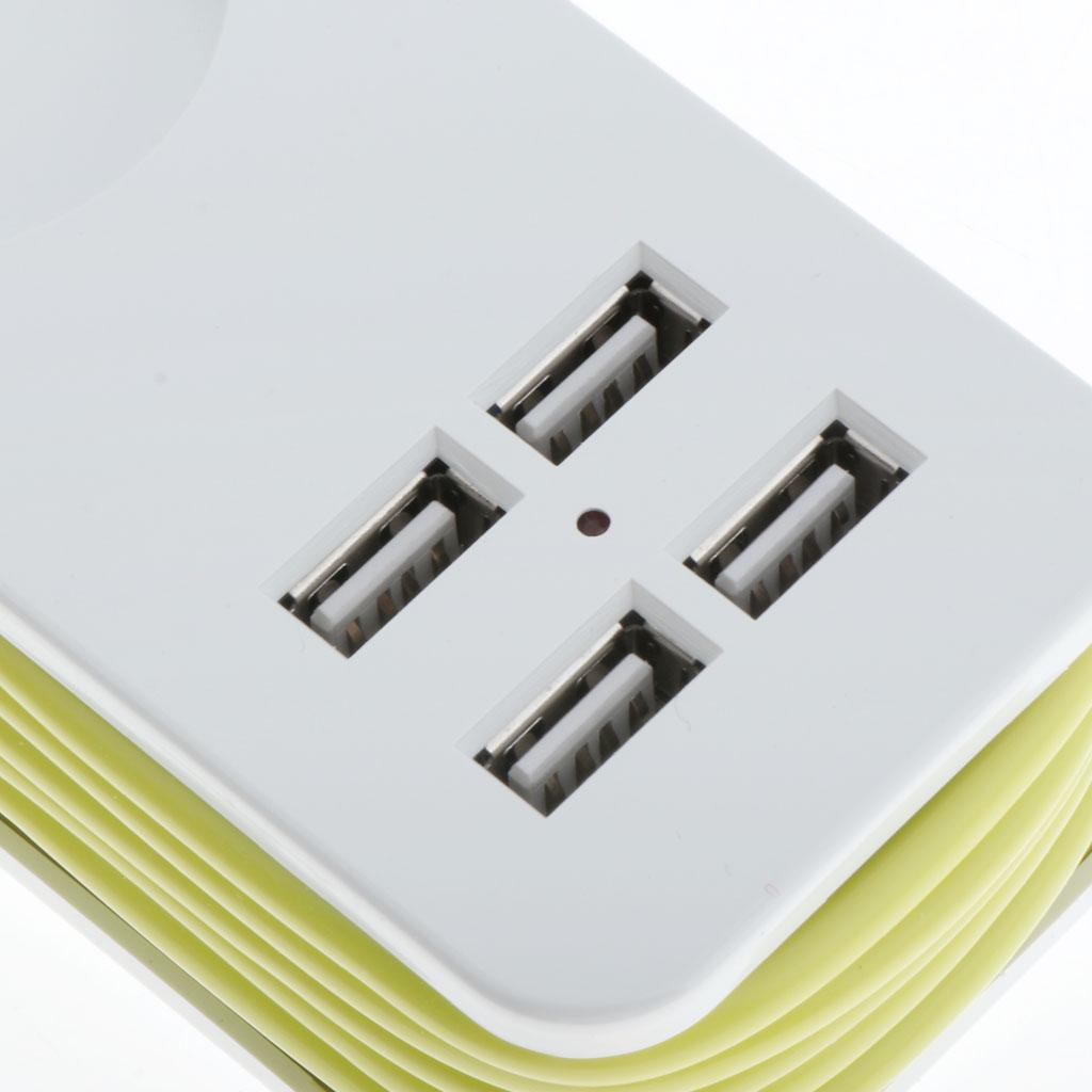 Удлинительная розетка европейского стандарта, концентратор, дорожный удлинитель, 5 портов с 4 USB-разъемами