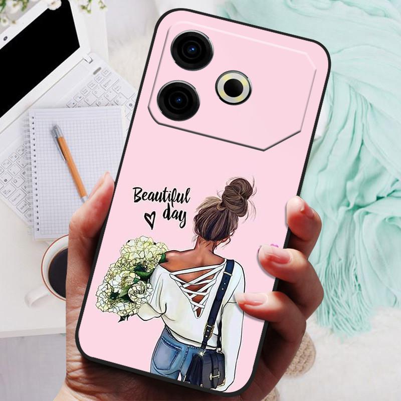 Для чехла Tecno Pova 6 Neo Pova6 Neo Роскошный телефон Силиконовая задняя крышка Для чехлов Tecno Pova 6 Neo Pova 6Neo Защитная оболочка Capas