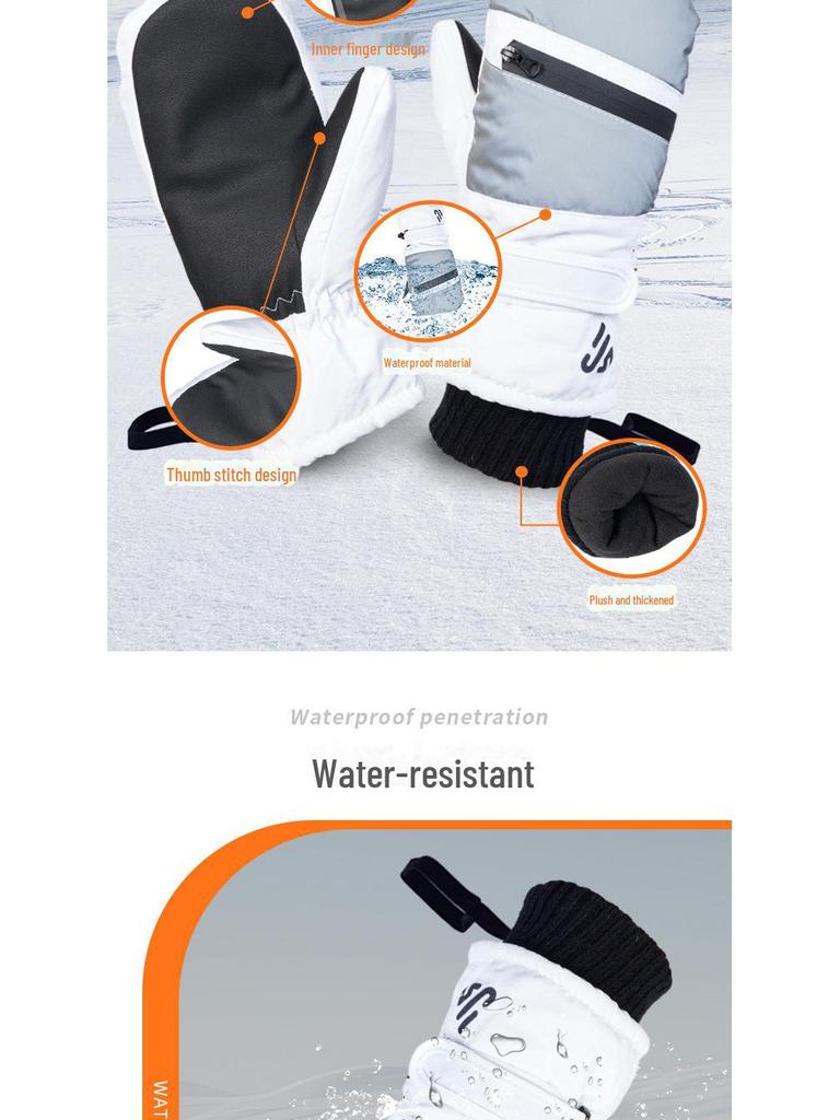 Unisex Winter Ski Gloves: Thick Velvet, Waterproof, Windproof, Touchscreen, Non-Slip for Outdoor Cycling