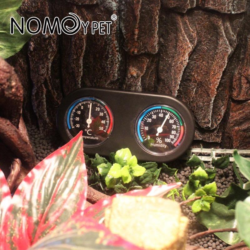 Double Disk Thermometer and Hygrometer Tortoise Box Black Lizard Breeding Box Reptile Pet Box Reptile Spider Thermometer Accessories