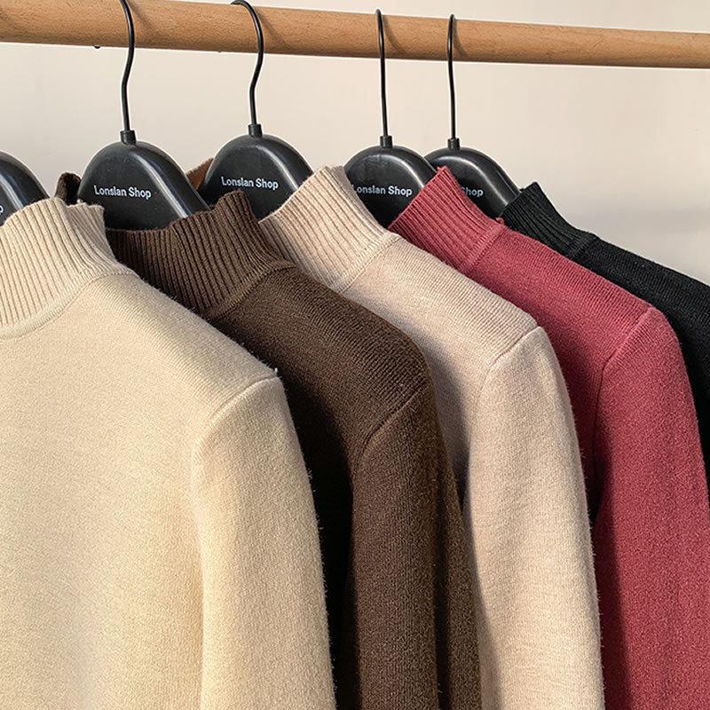 Женский свитер-полуводолазка из искусственного норкового флиса на осень и зиму