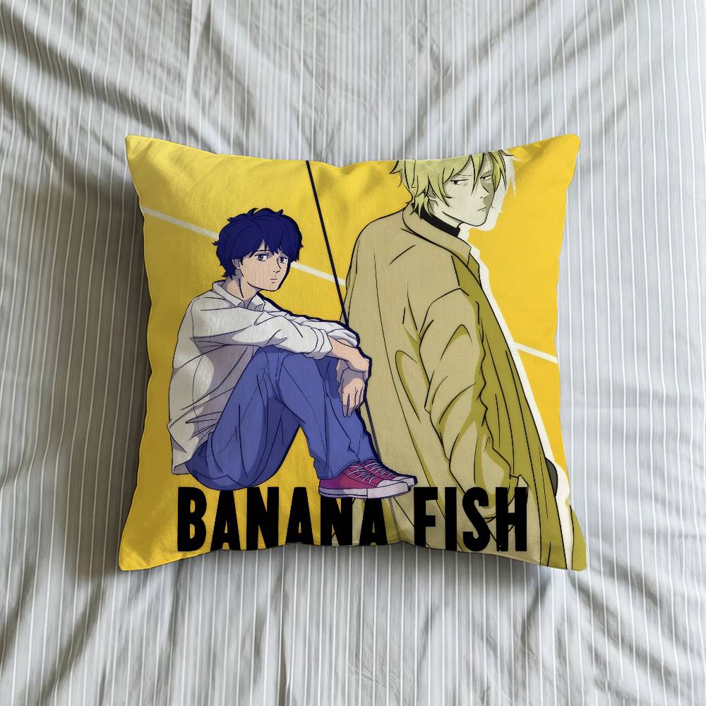 Bbanana Fish Anime Cushion Cover Inches Farmhouse Decor Home Throw Pillow Covers For Couch Decorations