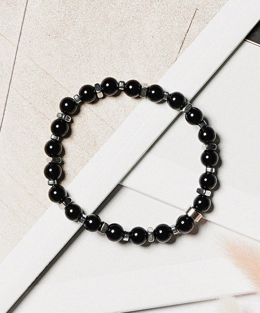 Браслет Jbans Classic 6 мм Черный Оникс Двойной Микс Чип-Браслет Морской Конёк (C2503Ac1361_Bk)