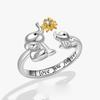 925 Sterling Silver Geometric Elephat Engrave Ring For Women Men Simple Design Fashion Open Adjustable Handmade Couple Ring Gift