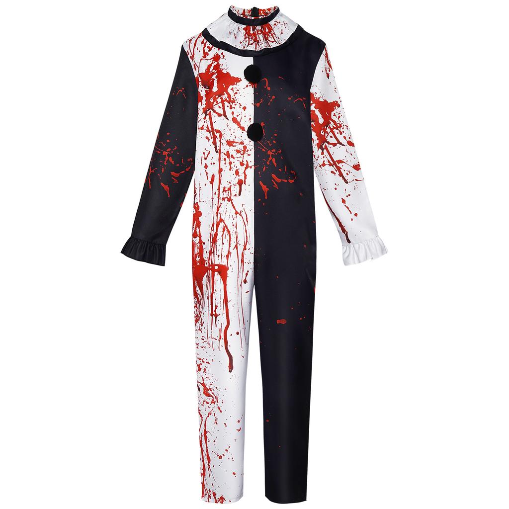 Anime Scary Terrifier 3 Cosplay Costume Bloody Halloween Clown Terrifier Dress Or Jumpsuit For Adult Men Women Party Clothing
