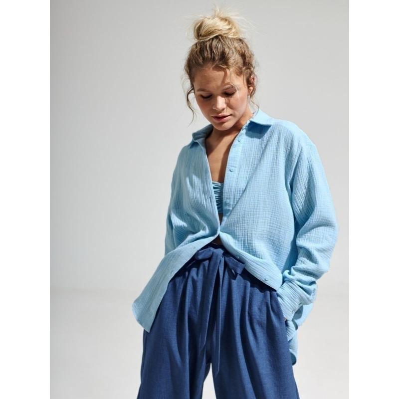 Рубашка весна-осень женская удобная свободная элегантная рубашка поло