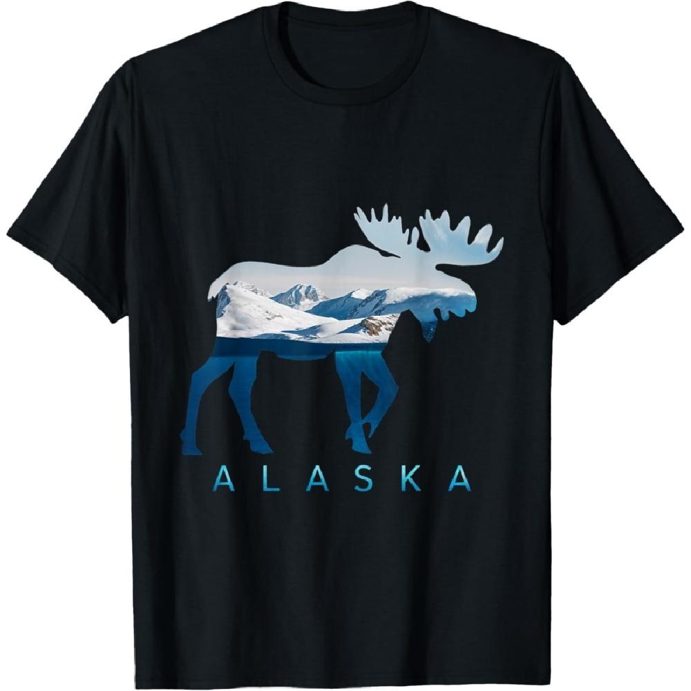 Alaska Moose Nature Scenic Mountains Wildlife Alaska T-Shirt