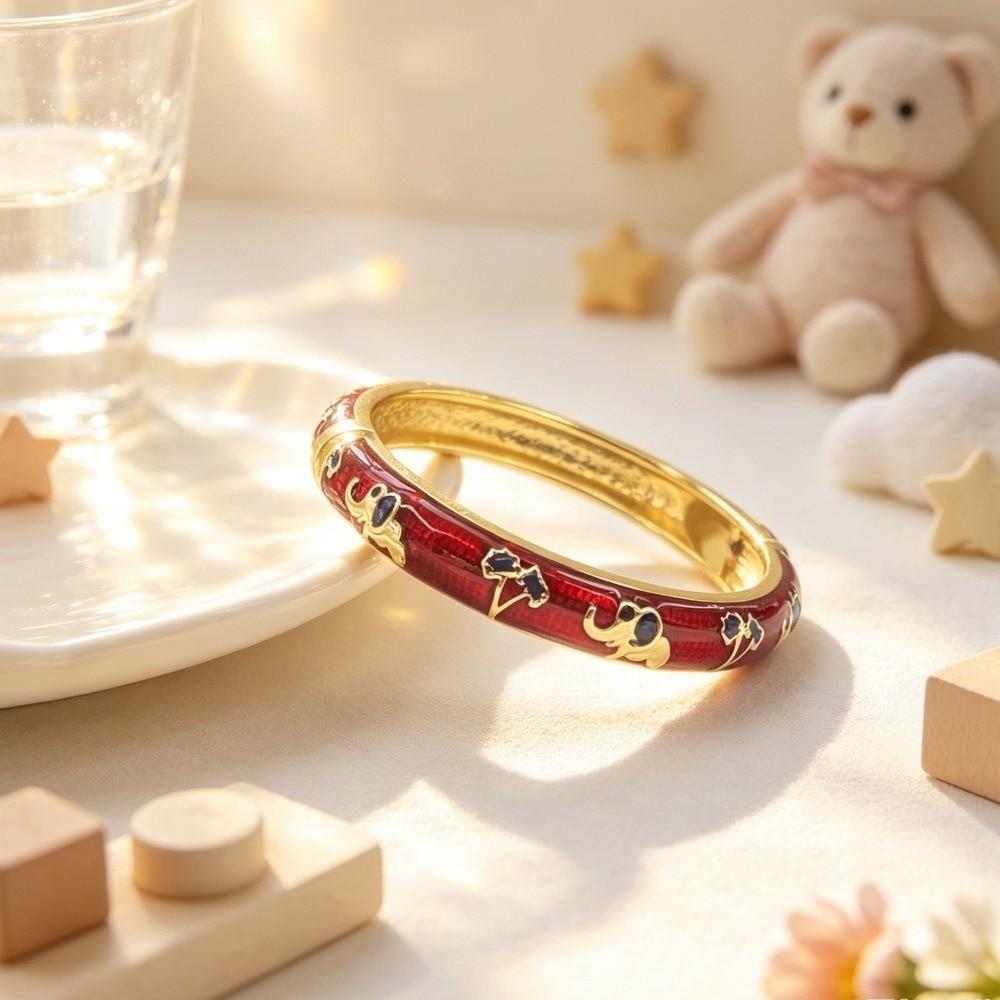 Colorful Butterfly Crystal Bracelet Enamel Girl's Hand Bracelet Dainty Children Flower Bangle Gift