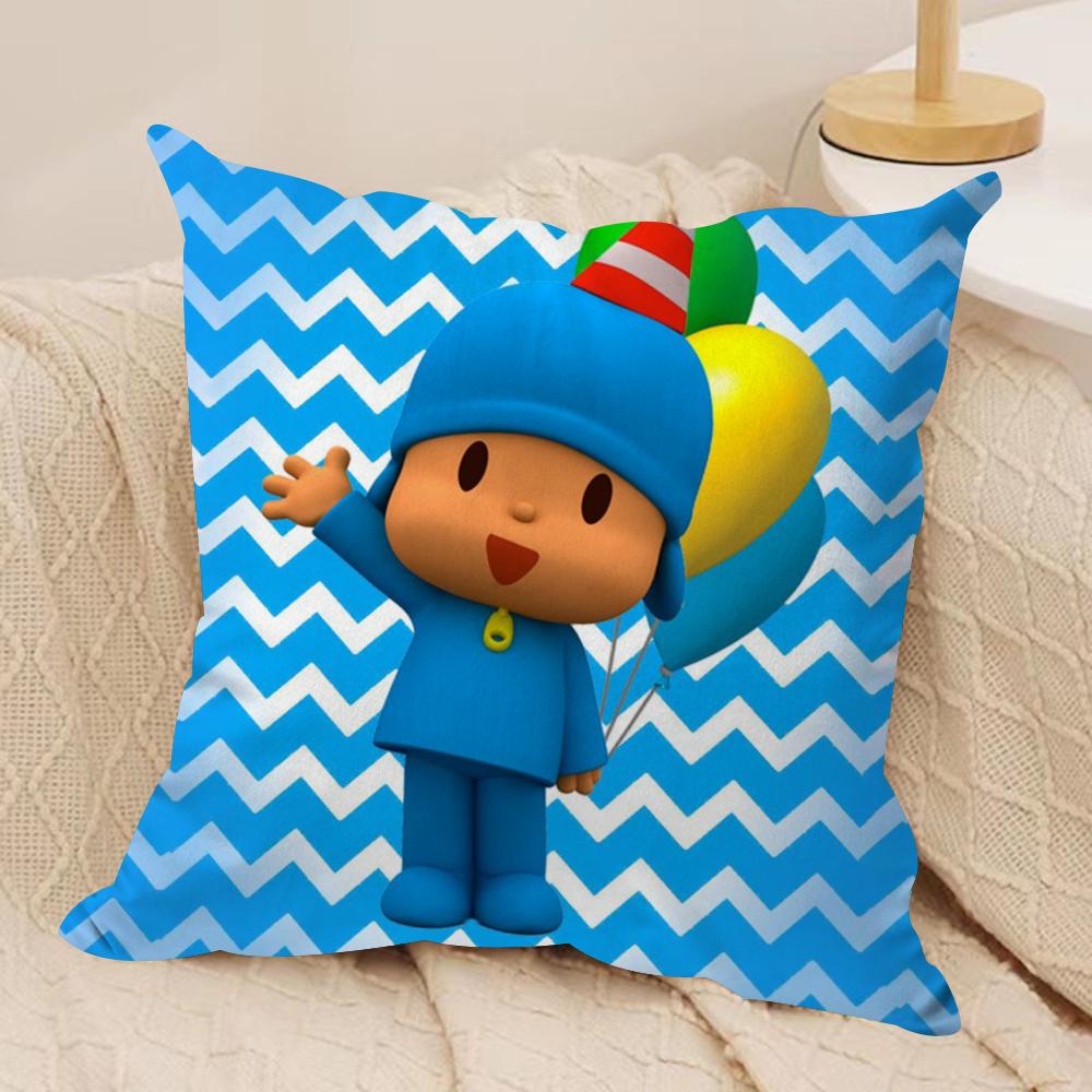 Мультяшная Милая Наволочка P-Pocoyo Шелковистый Короткий Плюш Двусторонняя Печатная Наволочка для Дивана Все Сезоны Домашний Декор Подарок