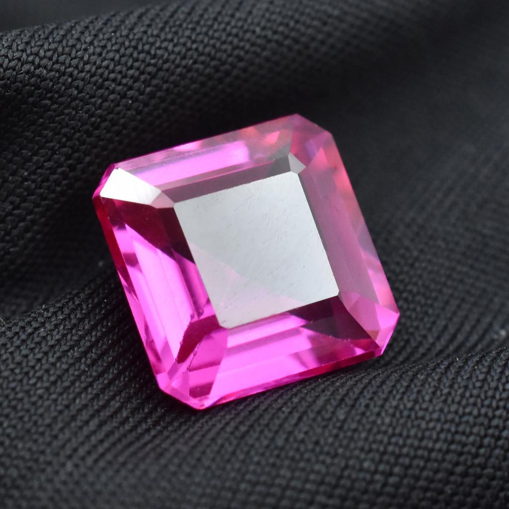 Pink Natural 10.35 Ct Square Cut Ring Size   Ruby Loose Gemstone